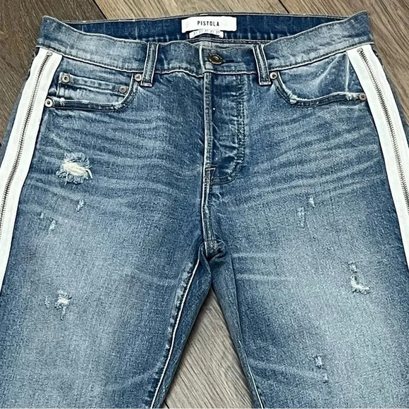 Pistola Charlie High Rise Zip Leg Jeans Women’s 27 Distressed Crop Fray Hem - Picture 10 of 10